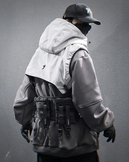 All-Season Layered Hoodie Vest -  layered vest - Layered Hoodie Vest for Urban Streetwear Style