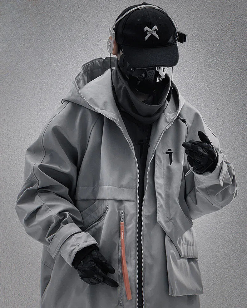 All-Season Tech Pocket Jacket - functional techwear jacket - All-Season Tech Pocket Jacket for Versatile Wear