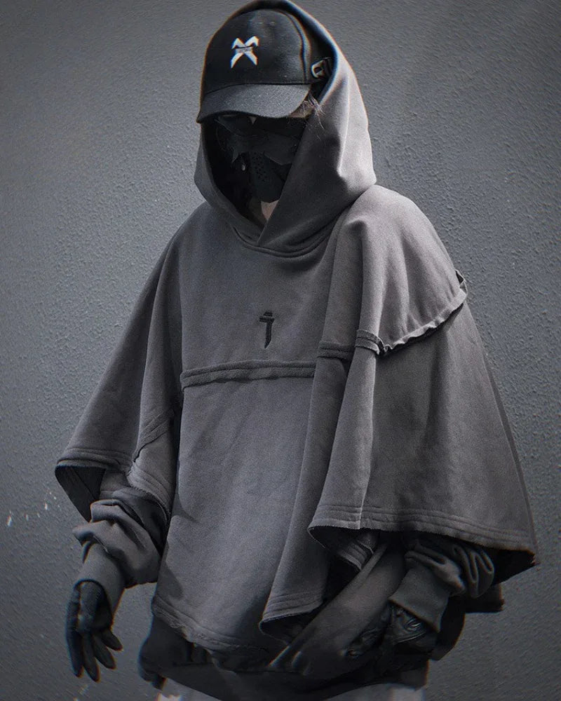 All-Season Unisex Cape Hoodie - cape hoodie - All-Season Unisex Cape Hoodie for Style & Comfort