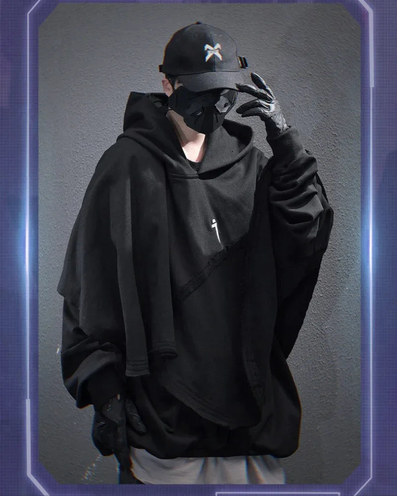 All-Season Unisex Cape Hoodie -  streetwear - All-Season Unisex Cape Hoodie for Style & Comfort