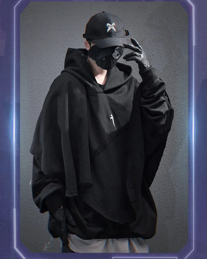 All-Season Unisex Cape Hoodie -  streetwear - All-Season Unisex Cape Hoodie for Style & Comfort