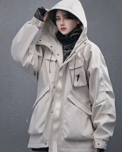 All-Season Unisex Hooded Coat - all-season jacket - All-Season Unisex Hooded Coat with Pockets