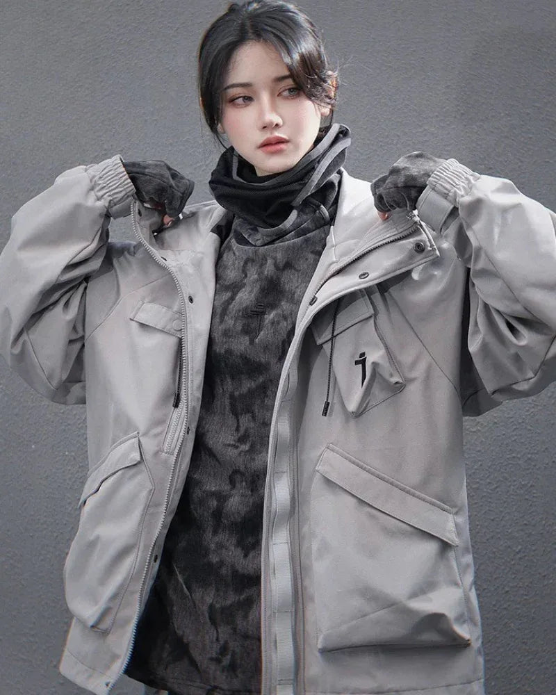 All-Season Unisex Hooded Coat -  multi-pocket coat - All-Season Unisex Hooded Coat with Pockets