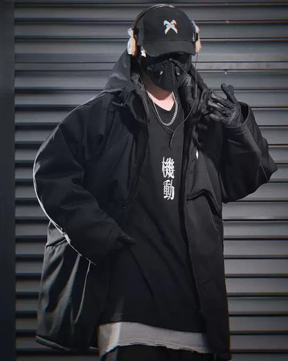 All-Season Warmth Hooded Jacket -  black and gray jacket - Warm Hooded Jacket for All Seasons Comfort