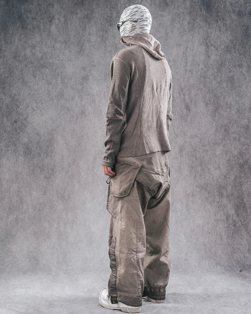 All-Season Zip-Up Hoodie -  brown hoodie - Futuristic Brown Zip-Up Hoodie for Everyday Wear