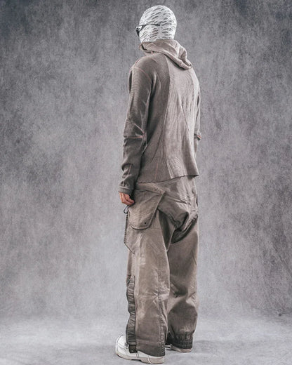 All-Season Zip-Up Hoodie -  brown hoodie - Futuristic Brown Zip-Up Hoodie for Everyday Wear