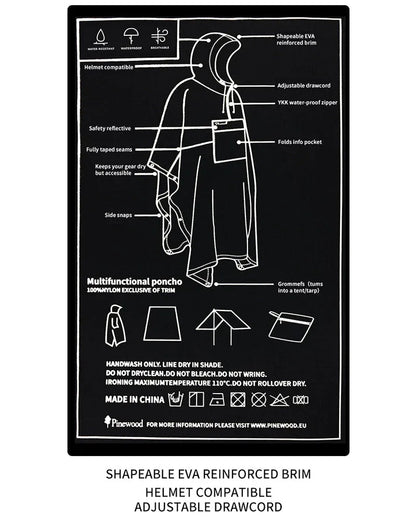 All-Weather 3L Rain Poncho - versatile rain poncho - Lightweight All-Weather 3L Rain Poncho for Outdoors