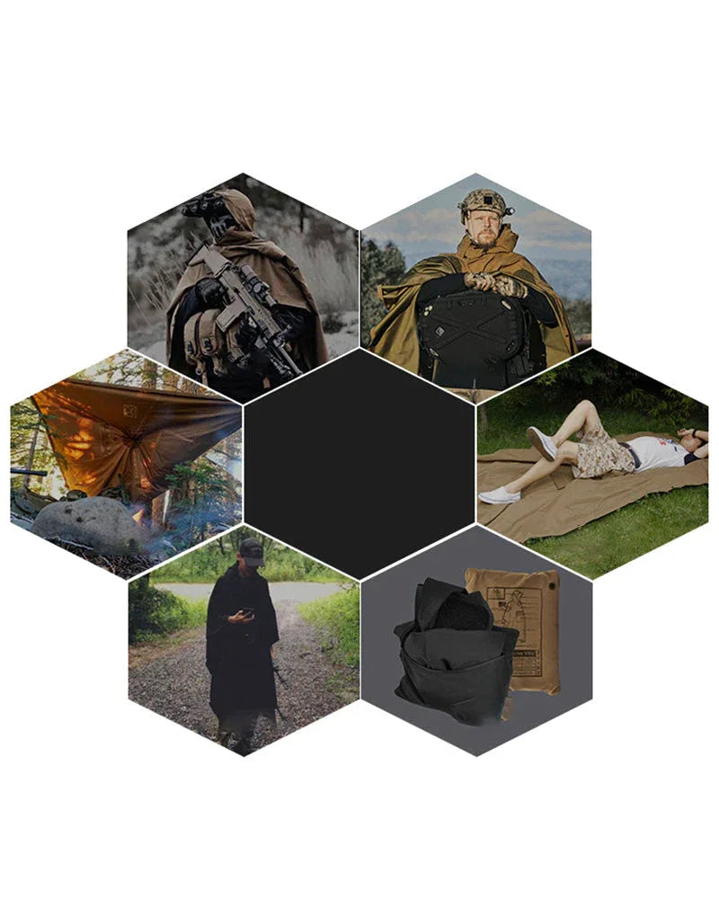 All-Weather 3L Rain Poncho -  lightweight poncho - Lightweight All-Weather 3L Rain Poncho for Outdoors