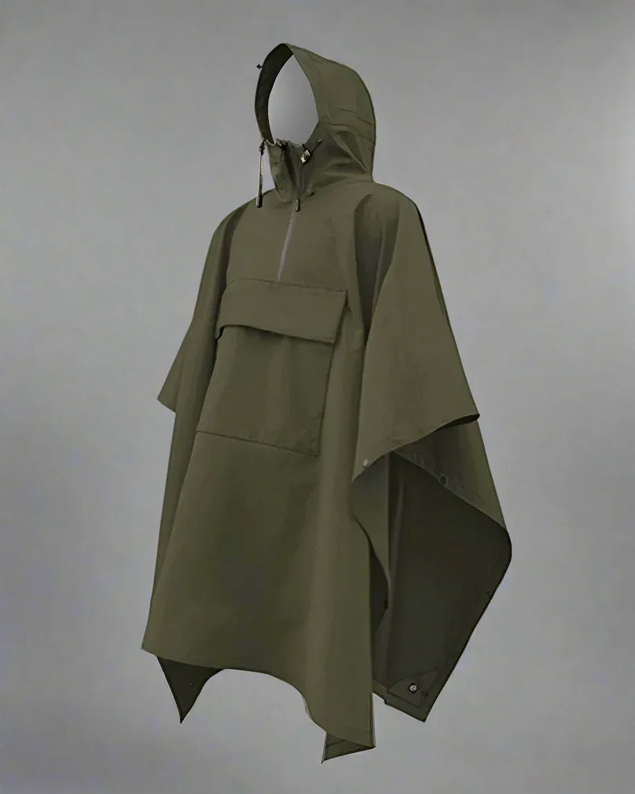 All-Weather 3L Rain Poncho -  compact poncho for camping - Lightweight All-Weather 3L Rain Poncho for Outdoors