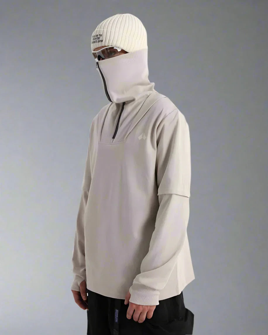 All-Weather High Neck Hoodie - high neck hoodie - All-Weather High Neck Hoodie for Outdoor Activities