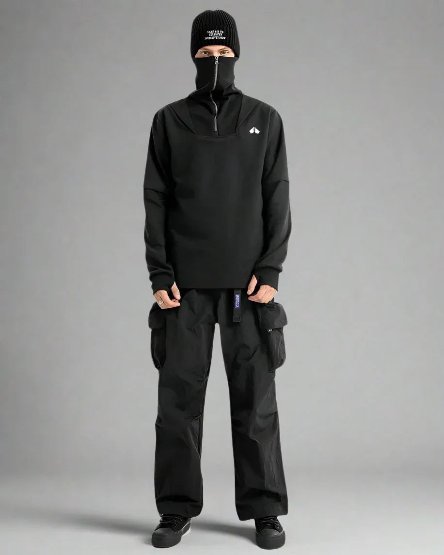 All-Weather High Neck Hoodie - high neck hoodie - All-Weather High Neck Hoodie for Outdoor Activities