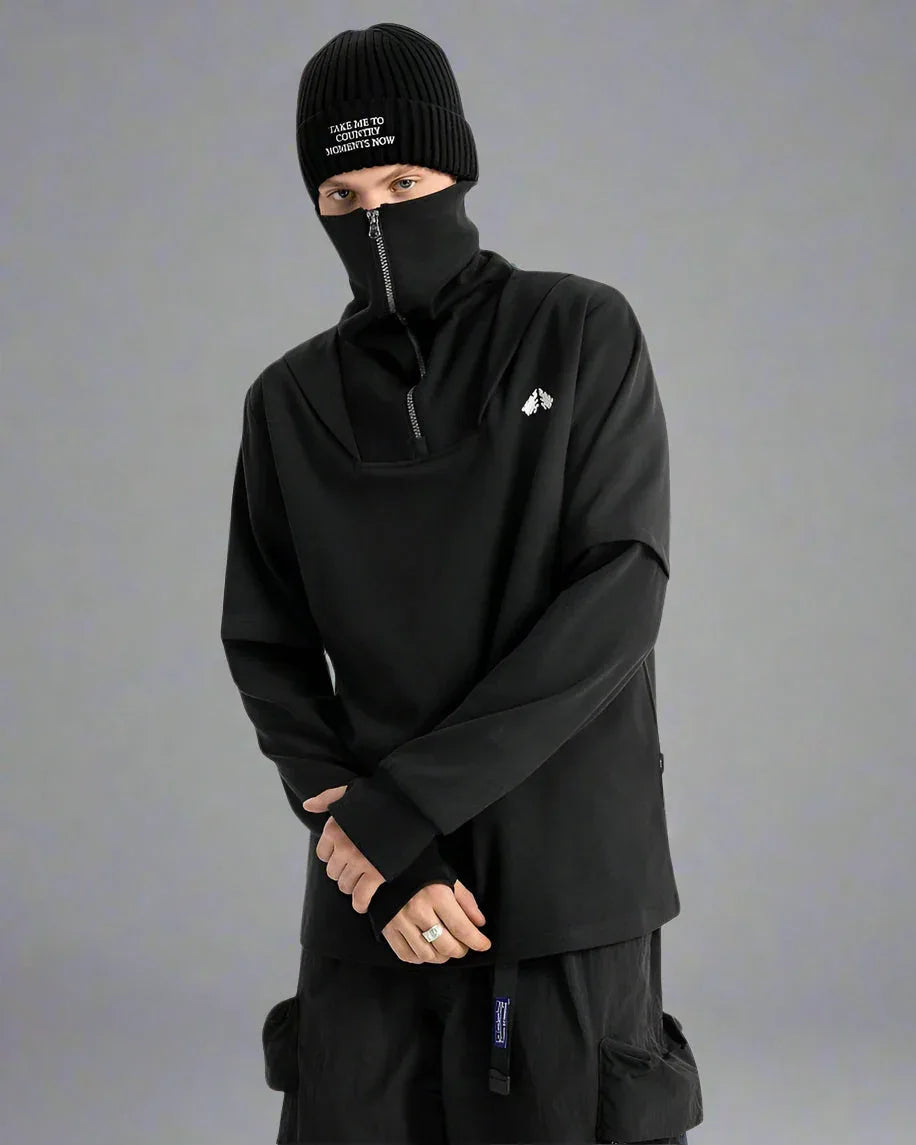 All-Weather High Neck Hoodie -  hiking and camping hoodie - All-Weather High Neck Hoodie for Outdoor Activities