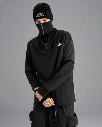 All-Weather High Neck Hoodie -  hiking and camping hoodie - All-Weather High Neck Hoodie for Outdoor Activities