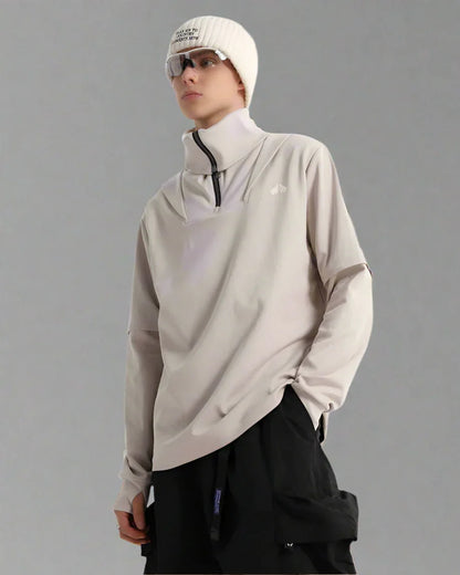 All-Weather High Neck Hoodie -  multi-functional hoodie - All-Weather High Neck Hoodie for Outdoor Activities
