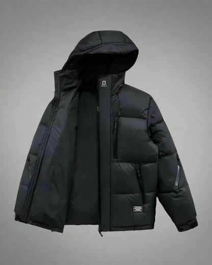 All-Weather Tech Winter Jacket -  black jacket - Tech-Inspired Winter Jacket for Urban Living