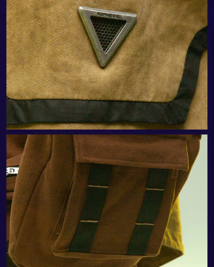 Asymmetrical Sandstone Futuristic Jacket - techwear-core