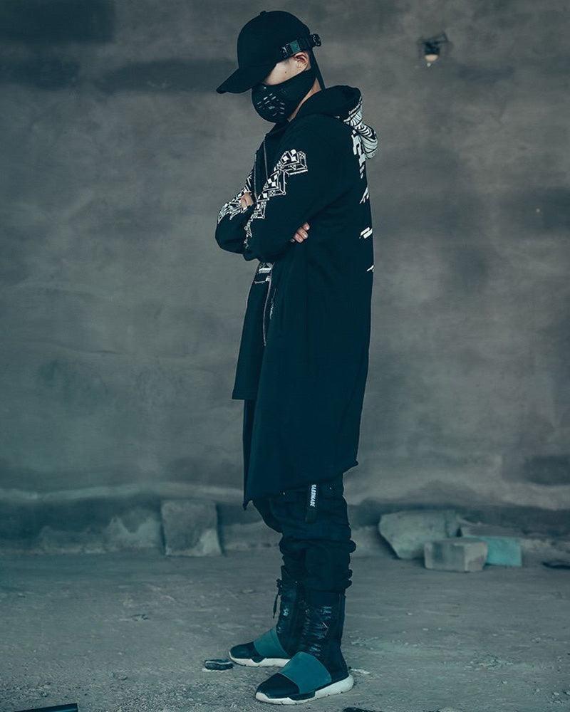 Avant-Garde Dark Long Coat -  futuristic coat - Futuristic Dark Long Coat for Modern Style