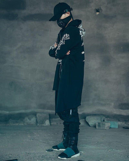 Avant-Garde Dark Long Coat -  futuristic coat - Futuristic Dark Long Coat for Modern Style