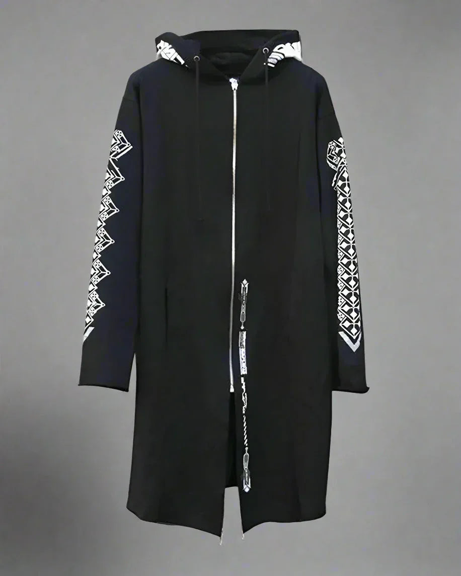 Avant-Garde Dark Long Coat -  urban style - Futuristic Dark Long Coat for Modern Style