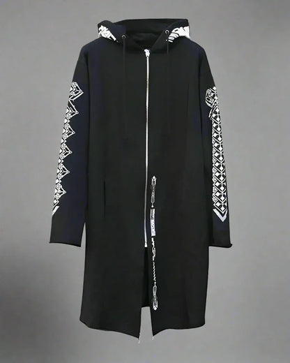 Avant-Garde Dark Long Coat -  urban style - Futuristic Dark Long Coat for Modern Style