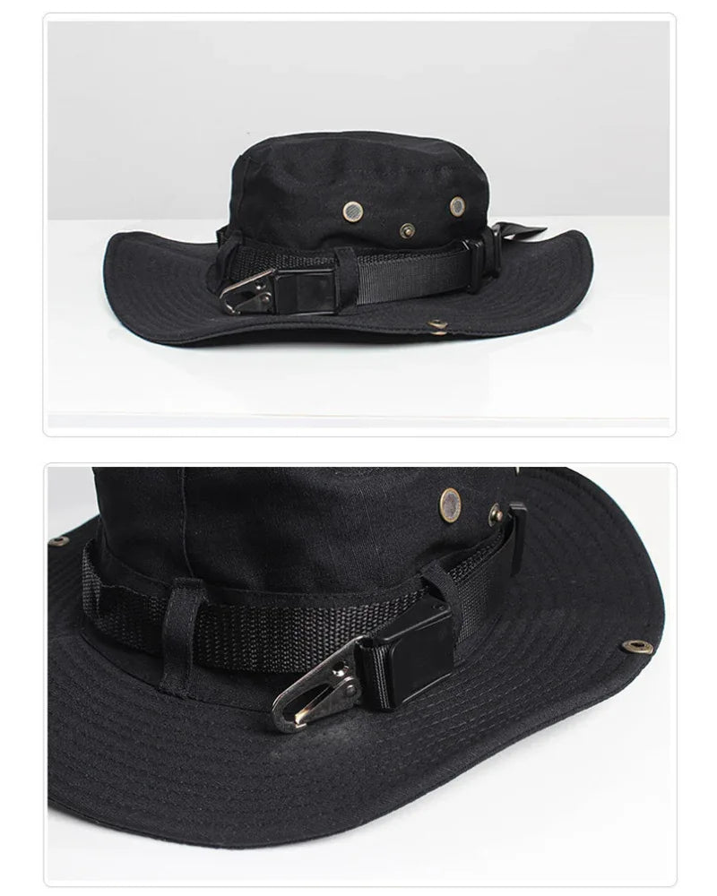 Avant-Garde Drawstring Bucket Hat -  techwear - Sleek Drawstring Bucket Hat for Urban Styles