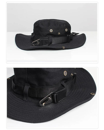 Avant-Garde Drawstring Bucket Hat -  techwear - Sleek Drawstring Bucket Hat for Urban Styles