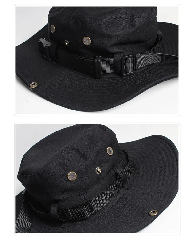 Avant-Garde Drawstring Bucket Hat -  urban wear - Sleek Drawstring Bucket Hat for Urban Styles