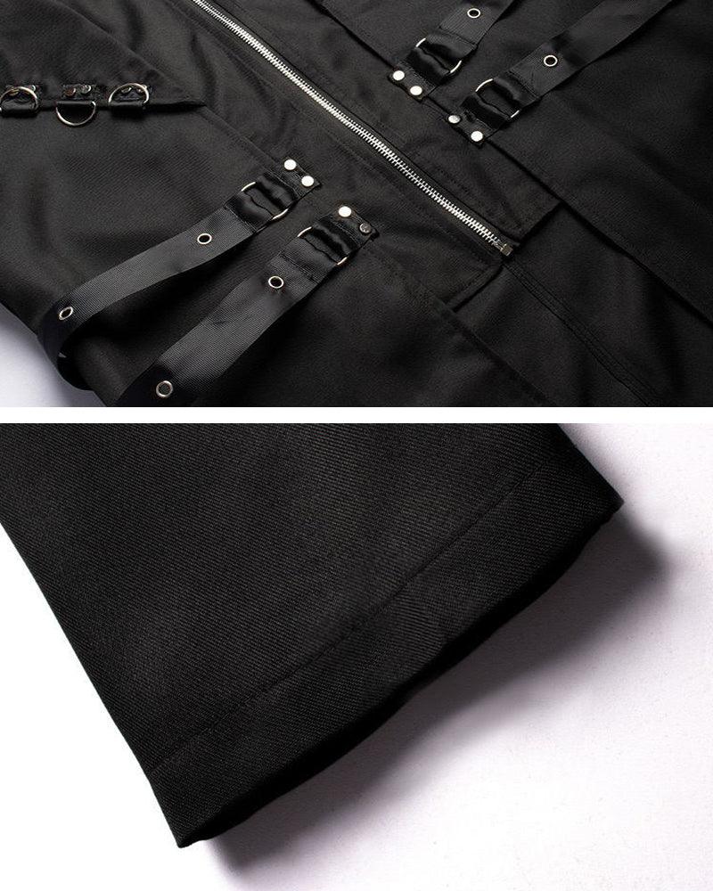 Avant-Garde Long Techwear Coat -  lightweight jacket - Sleek Gothic Long Techwear Coat for All Occasions