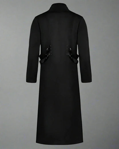 Avant-Garde Long Techwear Coat - techwear trench coat - Sleek Gothic Long Techwear Coat for All Occasions
