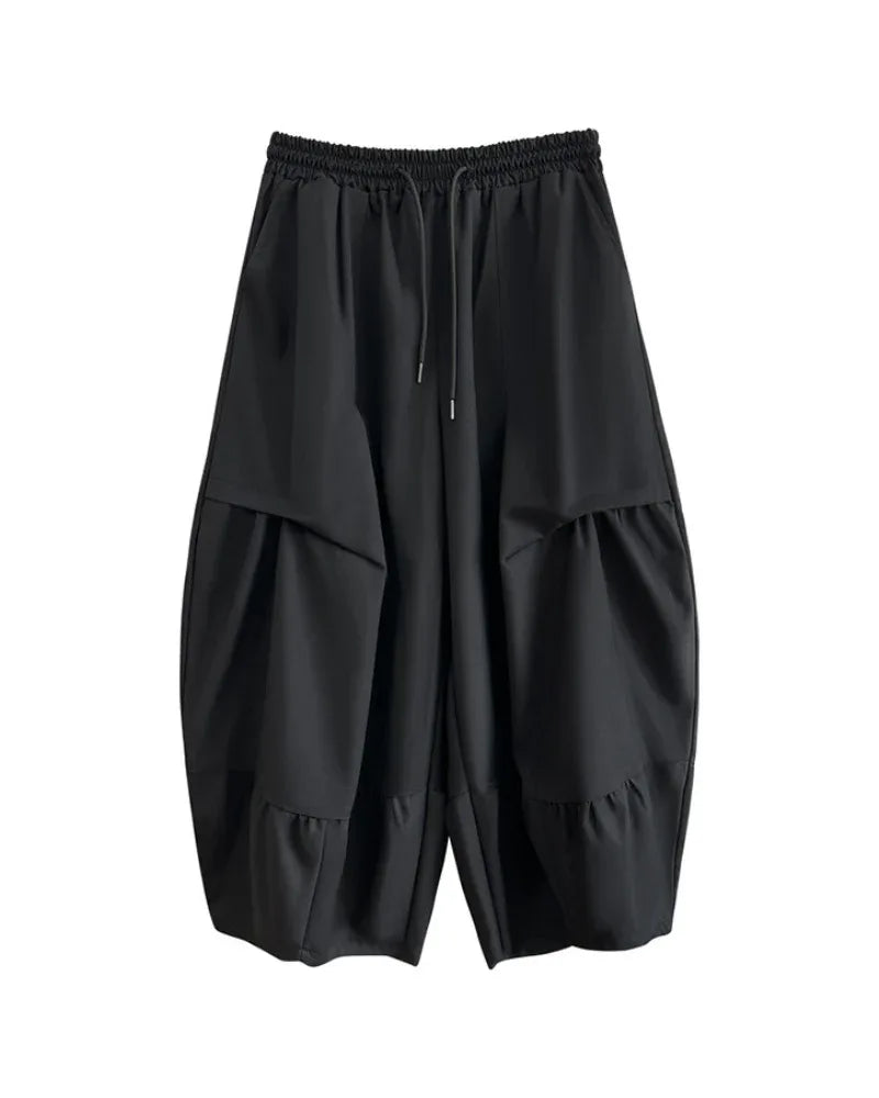 Avant-Garde Pleated Hakama Pants -  comfy durable trousers - Avant-Garde Pleated Hakama Pants for Modern Style