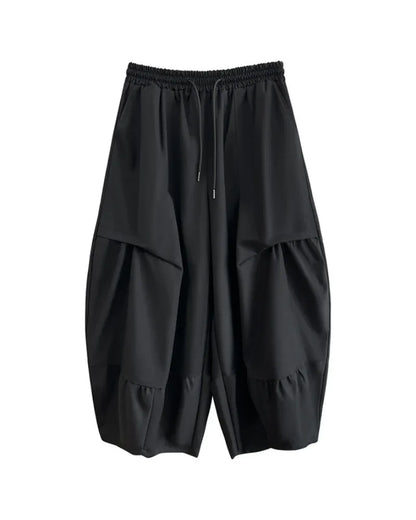 Avant-Garde Pleated Hakama Pants -  comfy durable trousers - Avant-Garde Pleated Hakama Pants for Modern Style