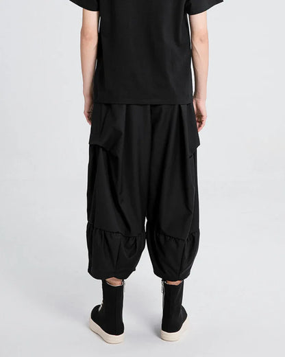 Avant-Garde Pleated Hakama Pants - techwear-core - Avant-Garde Pleated Hakama Pants for Modern Style