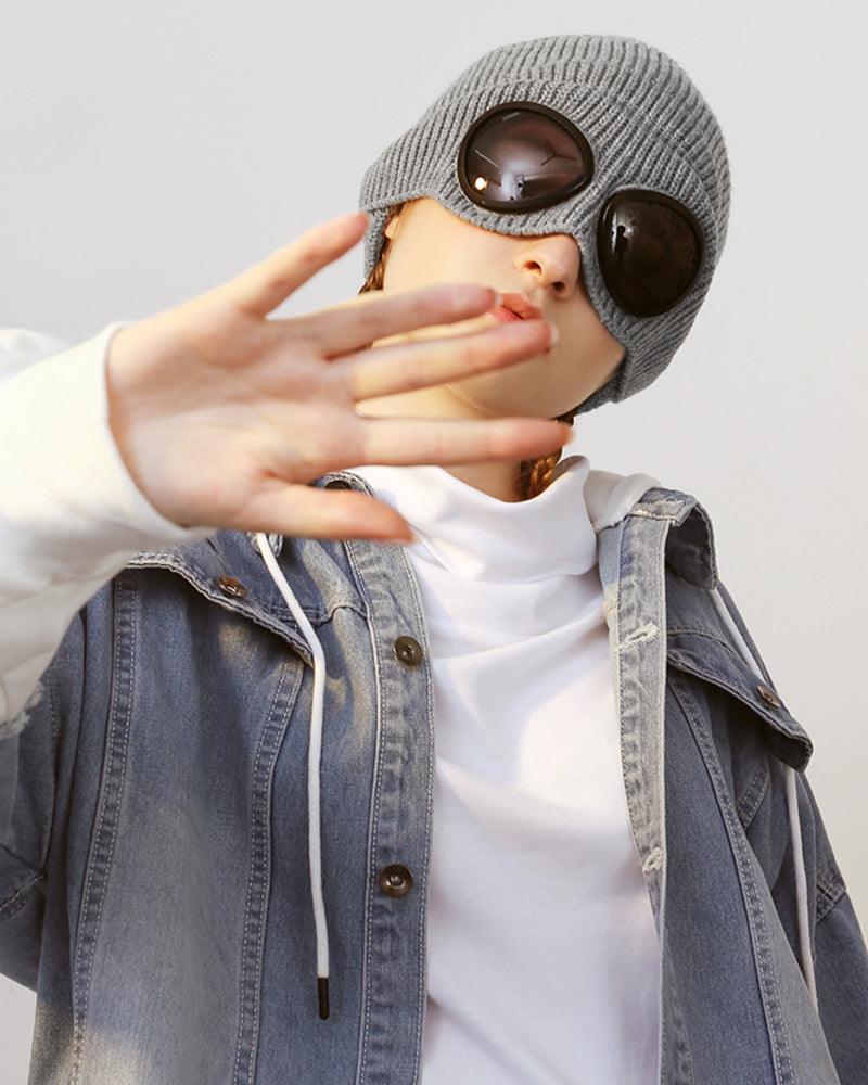 Cozy Aviator Beanie with Goggles
