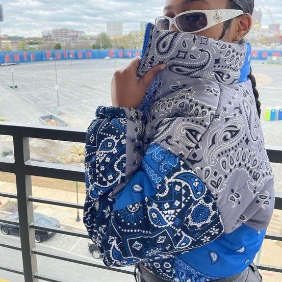 Bandana Puffer Jacket - bandana jacket - Stylish Bandana Puffer Jacket for Women
