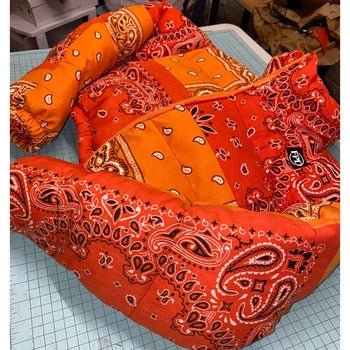 Bandana Puffer Jacket -  cotton polyester blend - Stylish Bandana Puffer Jacket for Women