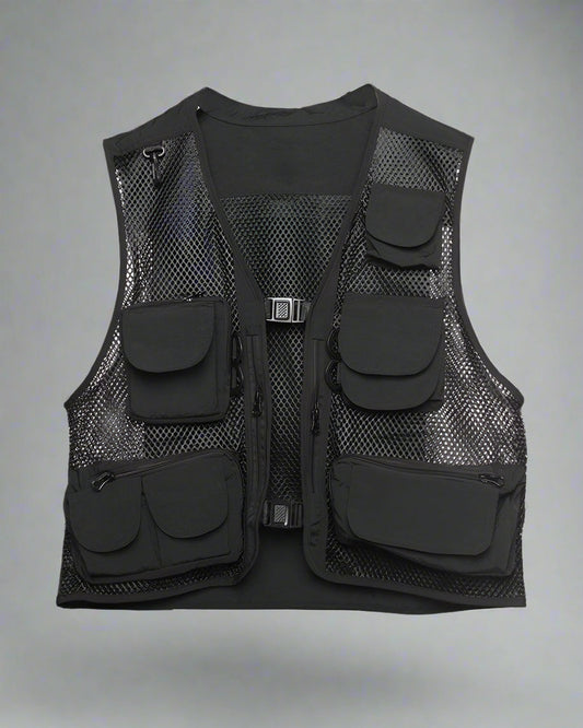 Chic Fishnet Cargo Vest