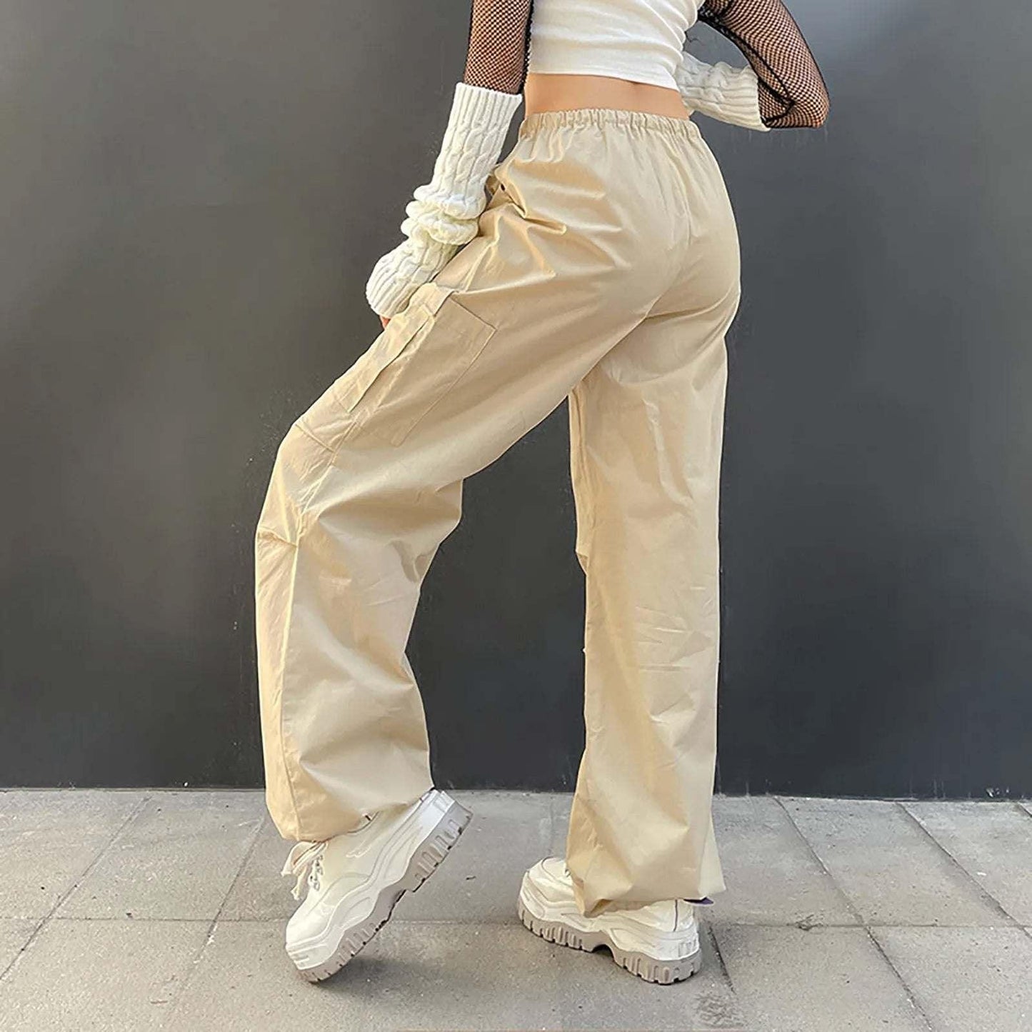 Beige parachute pants - beige pants - Comfortable Beige Parachute Pants for All Styles
