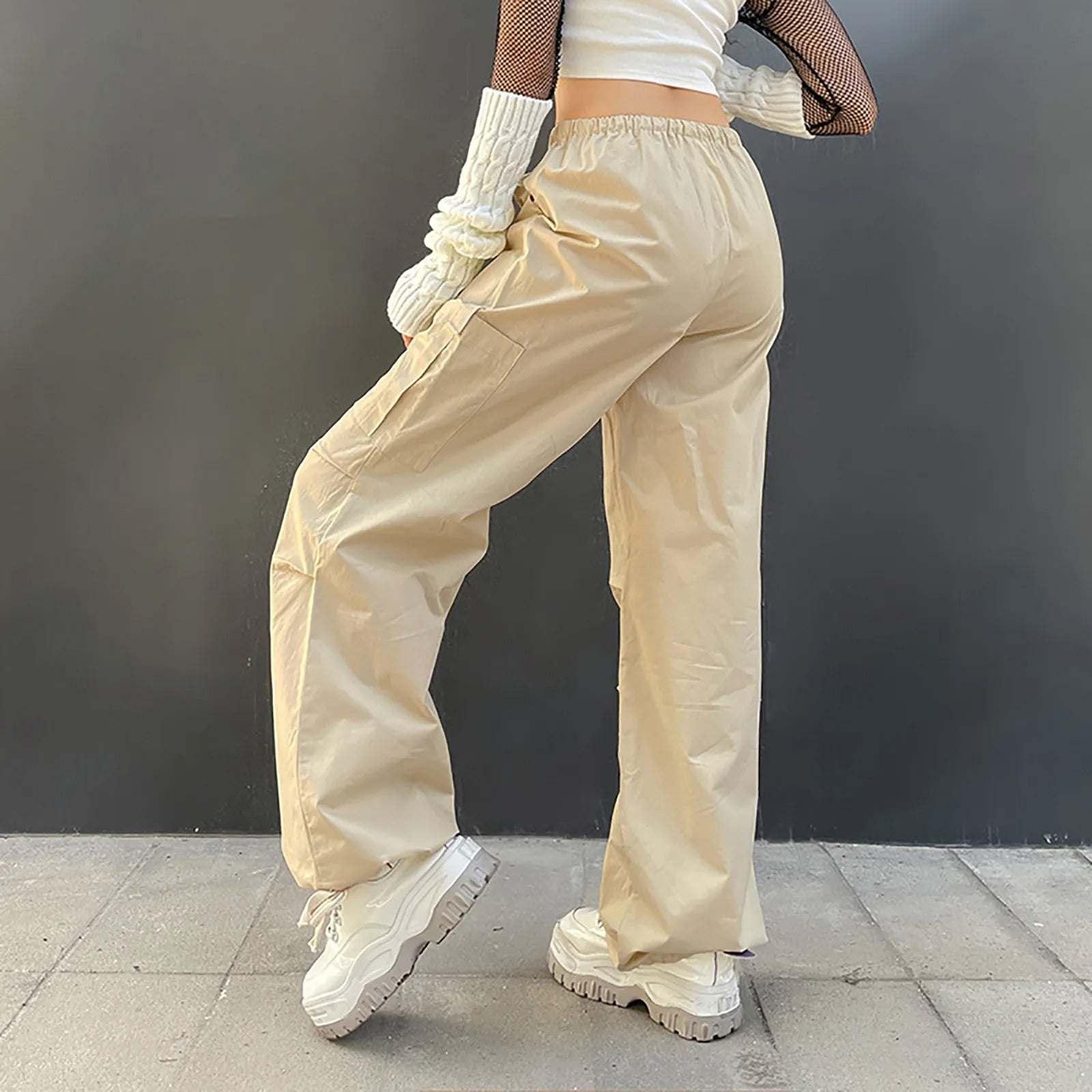 Beige parachute pants - beige pants - Comfortable Beige Parachute Pants for All Styles