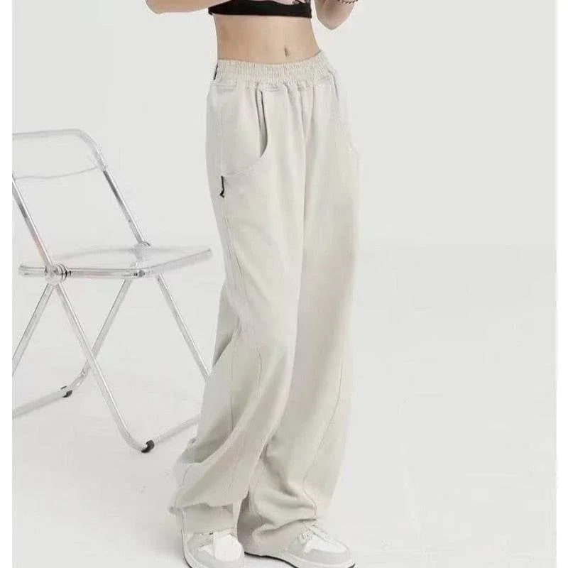 Beige track pant - y2k-core - Beige Track Pants for Comfortable Streetwear