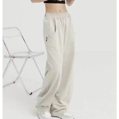 Beige track pant - y2k-core - Beige Track Pants for Comfortable Streetwear