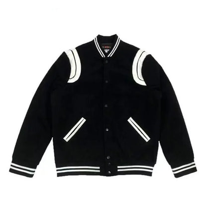 Black and White Varsity Jacket -  comfortable varsity jacket - Classic Black and White Varsity Jacket