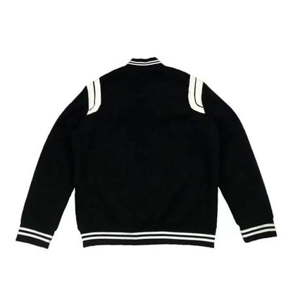 Black and White Varsity Jacket -  nostalgic fashion - Classic Black and White Varsity Jacket