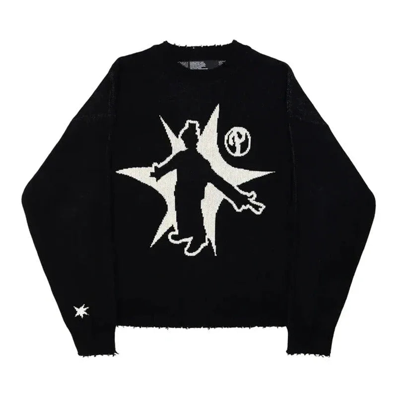 Black Knit - black knit - Black Knit Y2K Streetwear for Individual Style