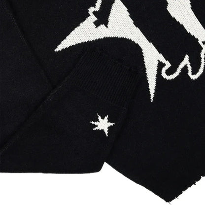 Black Knit -  individuality - Black Knit Y2K Streetwear for Individual Style