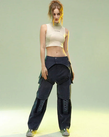 Blade Runner Style Detachable Trousers -  dark blue trousers - Detachable Blade Runner Style Trousers for Comfort