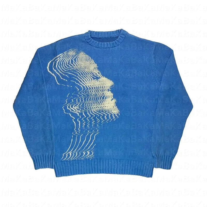 Blue Knit - blue knit - Blue Knit Y2K Streetwear for Modern Style