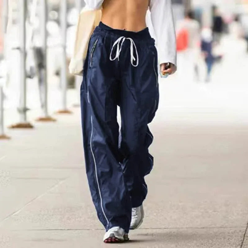 Blue track pants - blue track pants - Comfortable Blue Track Pants for Street Style