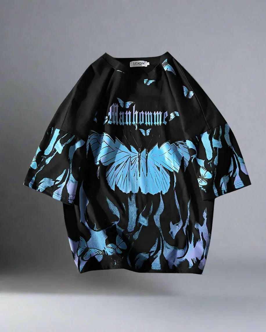 Bold Butterfly Street Style Tee - bold t-shirt - Oversized Butterfly Print T-Shirt for Street Style