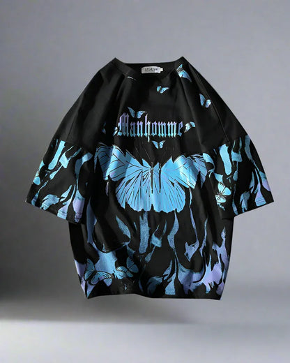 Bold Butterfly Street Style Tee - bold t-shirt - Oversized Butterfly Print T-Shirt for Street Style