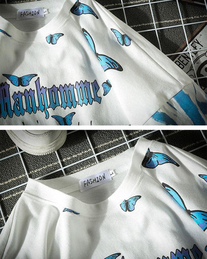 Bold Butterfly Street Style Tee - bold t-shirt - Oversized Butterfly Print T-Shirt for Street Style